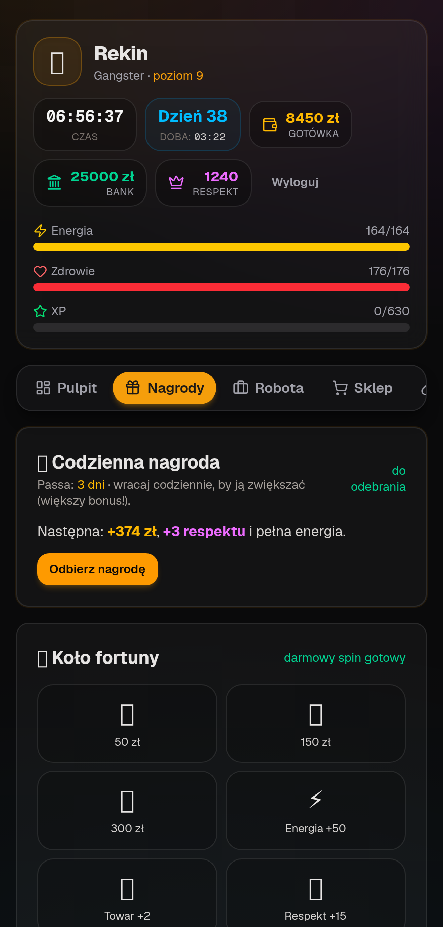 Nagrody i koło fortuny